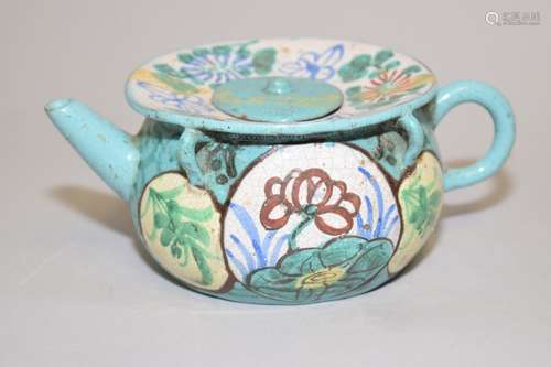 Republic Chinese Enameled YiXing ZiSha Teapot