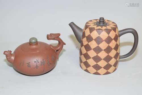 Two Chinese YiXing ZiSha Teapots