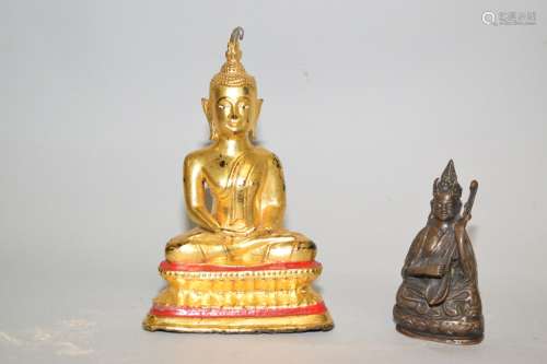 Two 19th C. Southeastern Asian Bronze Buddha