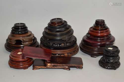 Group of Chinese Wood Carved Stands