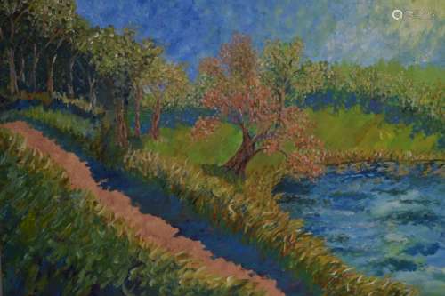 Landscape Oil Painting, Signed Chris Hughes