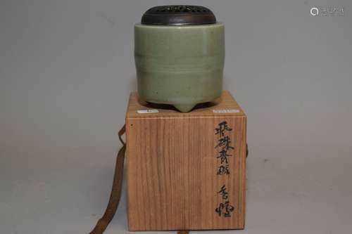 19th C. Japanese Green Glaze Three-Foot Censer