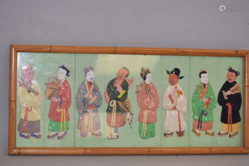 19th C. Chinese Fabric Eight Deities