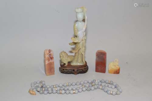 Five Chinese Jade/Soapstone Carved Objects