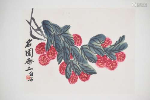 20th C. Chinese Woodblock Print of Qi BaiShi Painting
