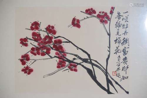 20th C. Chinese Woodblock Print of Qi BaiShi Painting