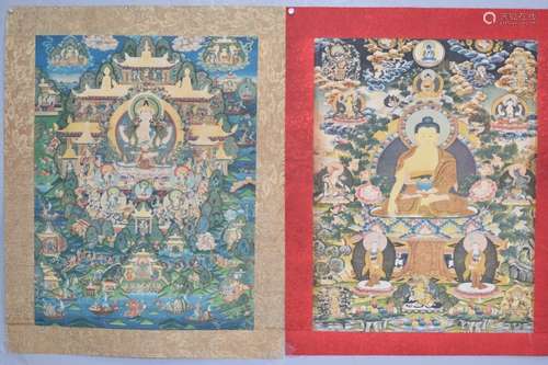 Two Chinese Tibetan Thangka