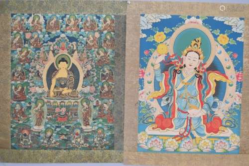 Two Chinese Tibetan Thangka