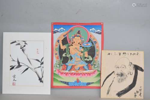 Group of Chinese/Tibetan Artwork