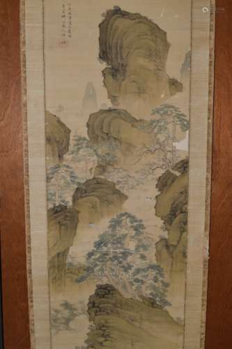 19th C. Chinese Landscape Watercolor Painting