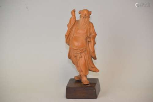 19-20th C. Chinese Huangyang Wood Carved Deity