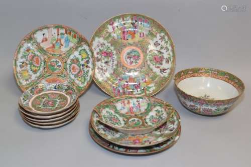 Group of 19th C. Chinese Famille Rose Medallion Wares