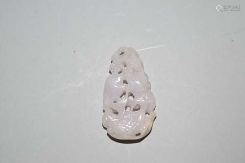 19th C. Chinese Jadeite Carved Amulet