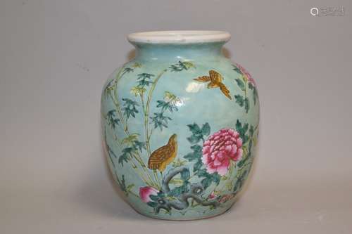 Qing Chinese Famille Rose Jar