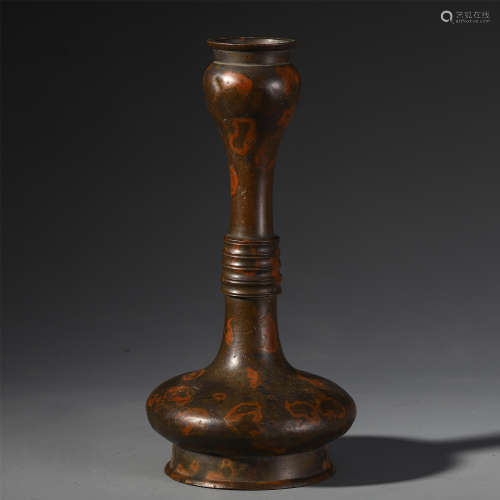 CHINESE ANCIENT BRONZE CARVED VASE
