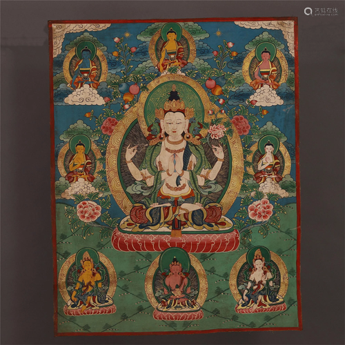 A FINE TIBETAN CHINESE EMBROIDERY G…