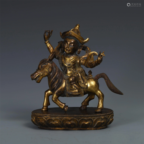 AN ANCIENT CHINESE BRONZE SEATE…