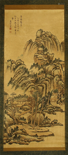 CHINESE SCROLL PAINTING OF MOUNTAIN…