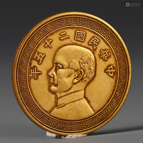 CHINESE PURE GOLD COIN REPUBLIC PE…