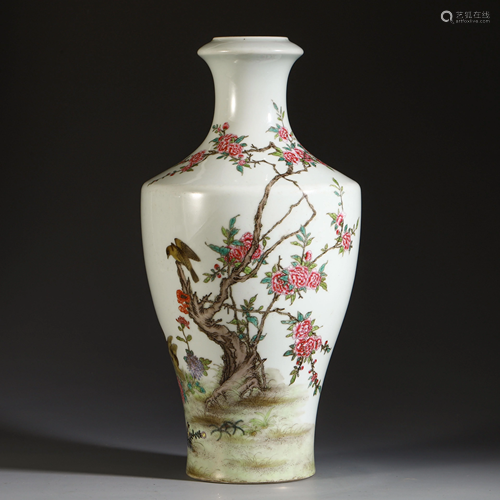 CHINESE ANCIENT PORCELAIN VASE WITH P…