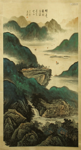 CHINESE SCROLL PAINTING OF MOUNTAIN…