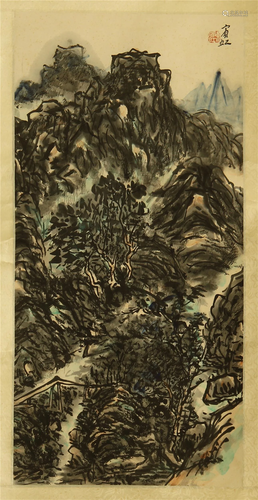 CHINESE SCROLL PAINTING WITH MOUNT…