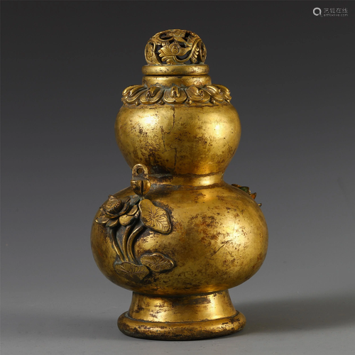 A RARE AND UNUSUAL CHINESE GILT …