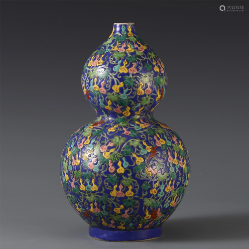 A FINE CHINESE ENAMEL FLOWER GOURD…