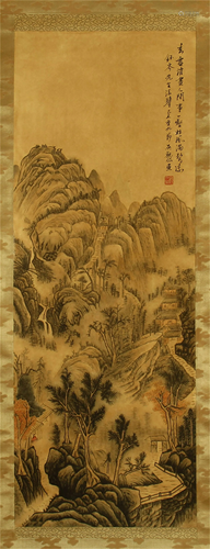 CHINESE SCROLL PAINTING OF MOUNTAIN…