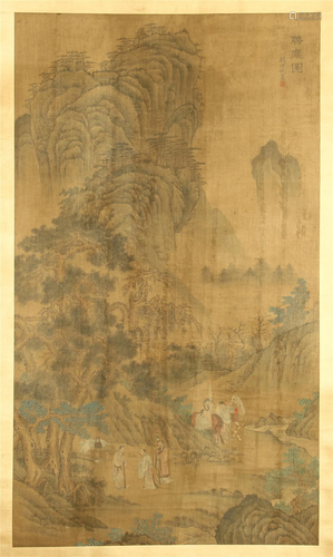 CHINESE SCROLL PAINTING WITH WARRIO…