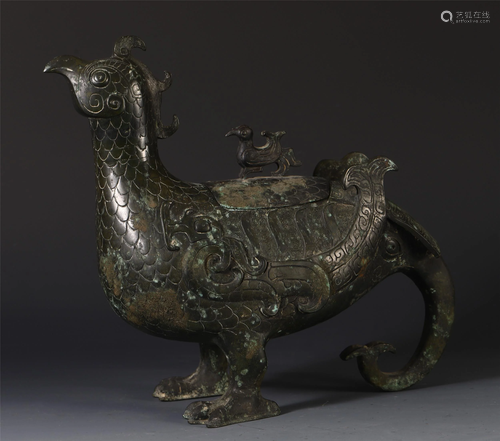 A RARE CHINESE ANCIENT BRONZE CHICK…