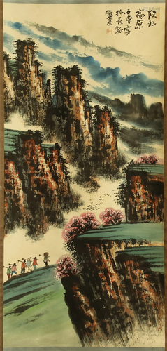 CHINESE SCROLL PAINTING OF FARMERS I…