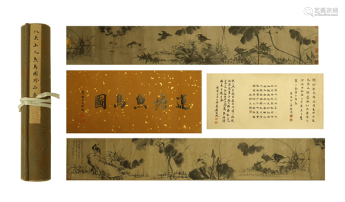 CHINESE HAND SCROLL PAINTING OF FL…