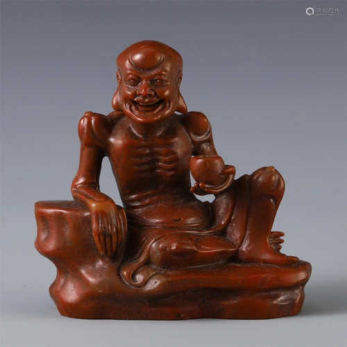 A CHINESE SOAP STOUE CARVED SEATING …