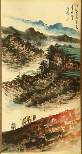 CHINESE SCROLL PAINTING OF MOUNTAIN…