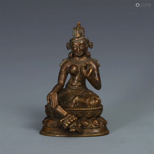 AN ANCIENT CHINESE BRONZE SEATE…