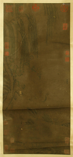 CHINESE SCROLL PAINTING OF DOG UNDE…