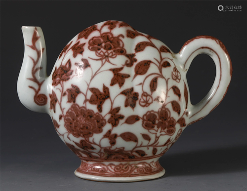 A CHINESE PORCELAIN RED UNDER …