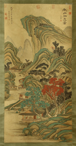 CHINESE SCROLL PAINTING OF MOUNTAIN…