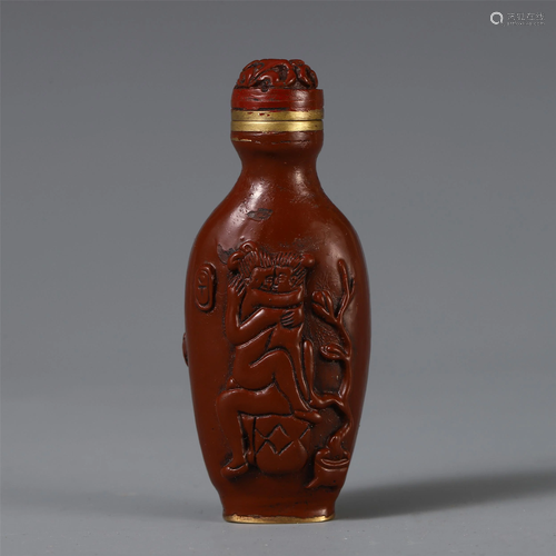 A CHINESE PEKING GLASS CARVED FIGURES …