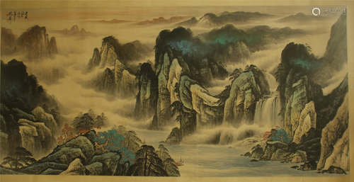 CHINESE SCROLL PAINTING OF MOUNTAIN…