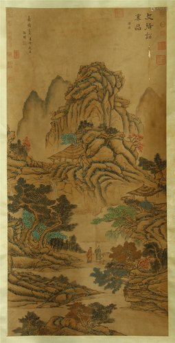 CHINESE SCROLL PAINTING OF SCHOLARS …