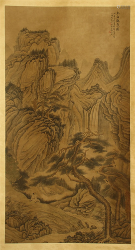 CHINESE SCROLL PAINTING OF MOUNTAIN…