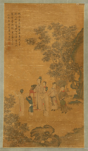 CHINESE SCROLL PAINTING OF BEAUTY FIG…