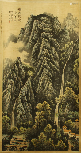 CHINESE SCROLL PAINTING OF MOUNTAIN…