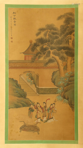 CHINESE SCROLL PAINTING OF BEAUTY FIG…