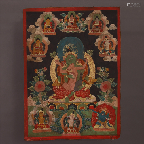 CHINESE TIBETAN EMBROIDERY THANGKA …