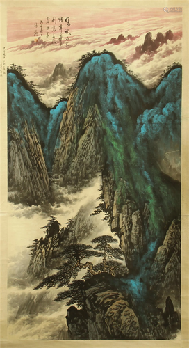 CHINESE SCROLL PAINTING OF MOUNTAIN…