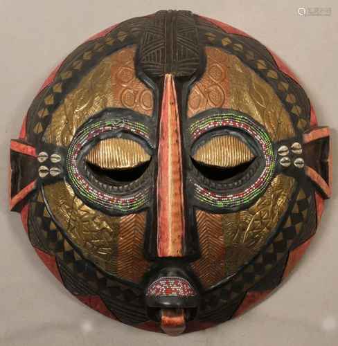 PACIFIC ISLAND BEADS & BRASS MASK, D…