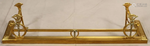 BRASS FIREPLACE FENDER H 11